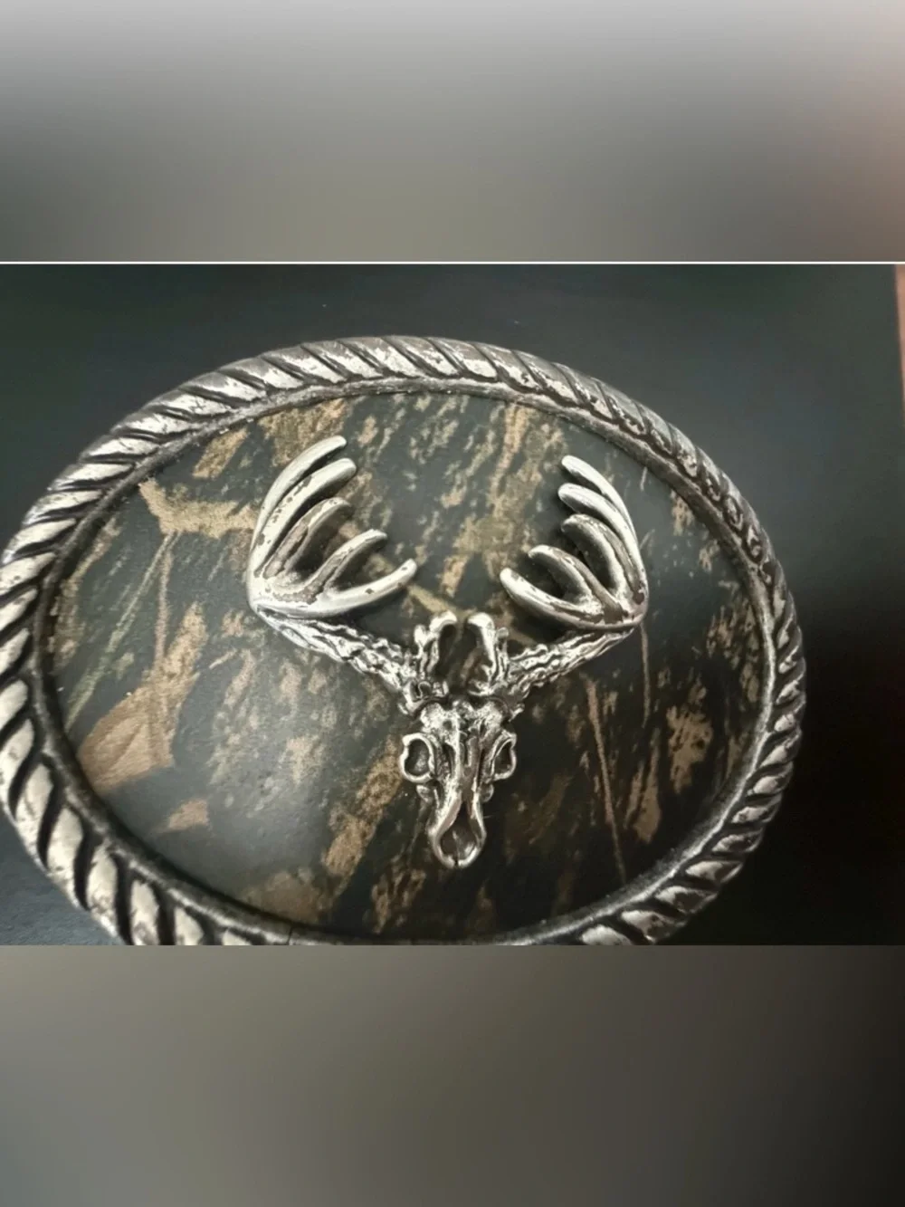 Nocona Buckles Mossy Oak Camo Deer Skull Buckle Antlers 3 1/4